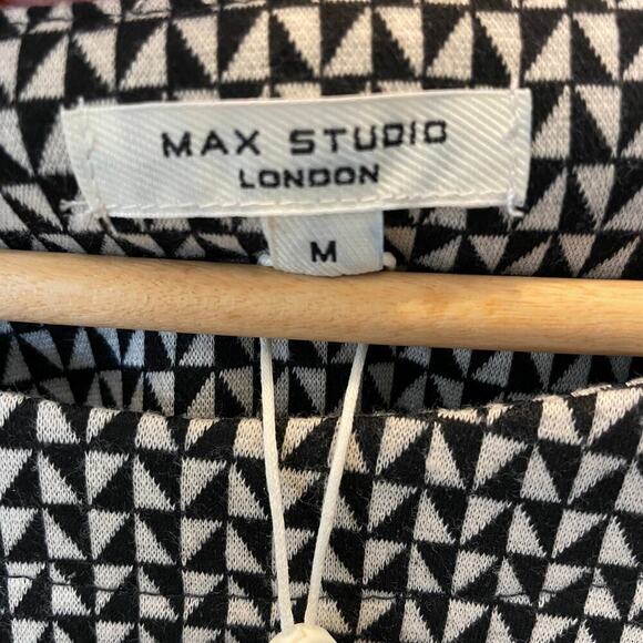 Max Studio London Blouse Medium | Geometric Print, Bell Sleeves NWT MSRP $240 - Picture 3 of 10